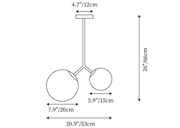 Lampe suspendue Twis — Plans de dimensions 1