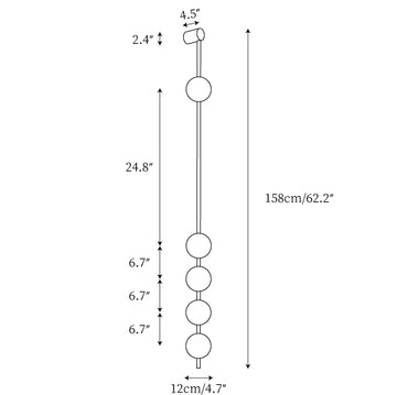 Vertical Balls Wall Lamp — Dimension drawings 3