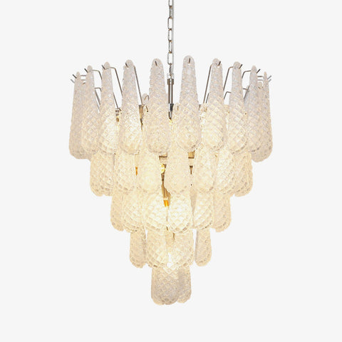 Murano White Glass Dewdrop Chandelier – detail 13