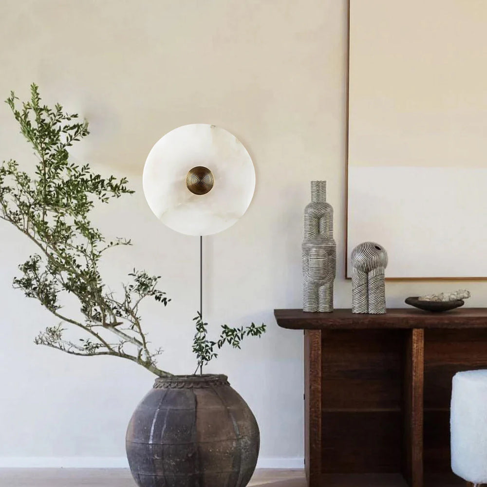 Round Alabaster Plug In Wall Lamp – detail 2
