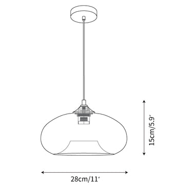 Lampada a Sospensione Bella Glass — Disegni dimensionali 1