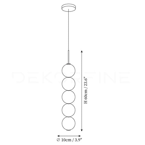 1 head ∅ 3.9″ x H 23.6″ / Dia 10cm x H 60cm