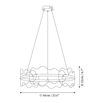 Lustre Acrylic Wave — Plans de dimensions 1