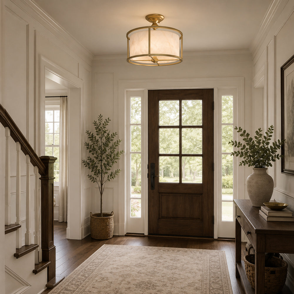 Addyson Alabaster Semi-Flush Mount – detail 2