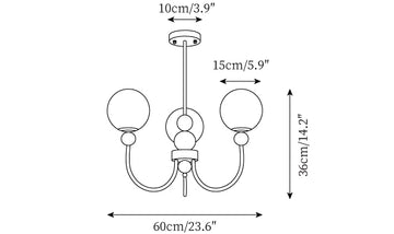 Aeyee Glazen Kroonluchter — Dimensioentekeningen 1