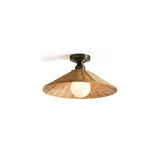 Coastal Rattan Semi Flush Mount