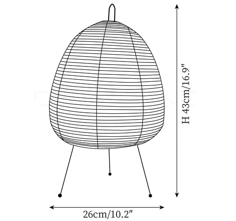 Akari 1A ∅ 10.2″ x H 16.9″ / Dia 26cm x H 43cm