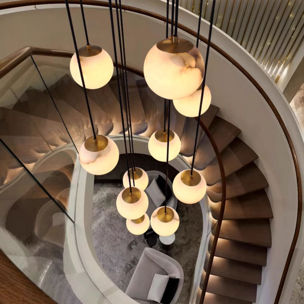 Alabaster Balls Cluster Chandelier – detail 2