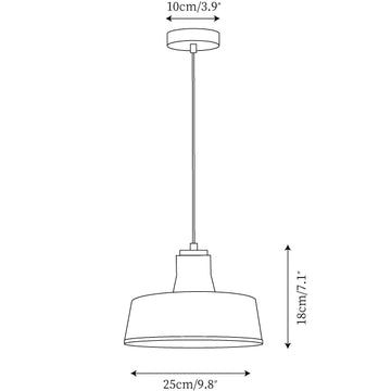 Lampada a sospensione Alain — Disegni dimensionali 3