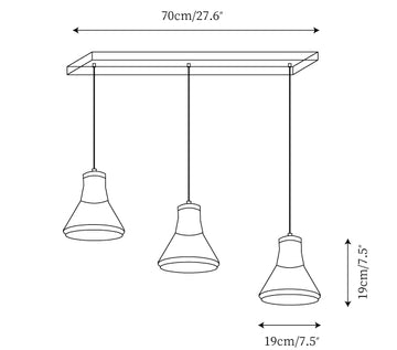 Lampada a sospensione Alain — Disegni dimensionali 2
