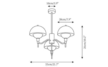 Anchored Orb Kroonluchter — Dimensioentekeningen 1