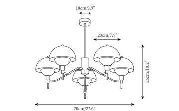 Anchored Orb Kroonluchter — Dimensioentekeningen 2
