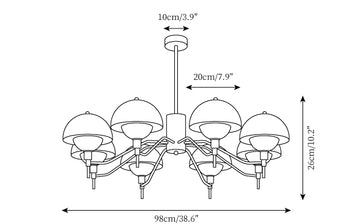 Anchored Orb Kroonluchter — Dimensioentekeningen 4
