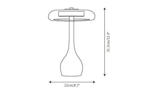 Dia 22cm x H 31.5cm / ∅ 8.7″ x H 12.4″