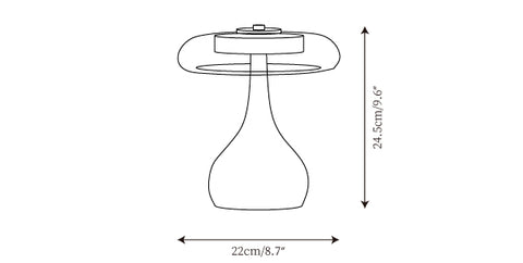 Dia 22cm x H 24.5cm / ∅ 8.7″ x H 9.6″