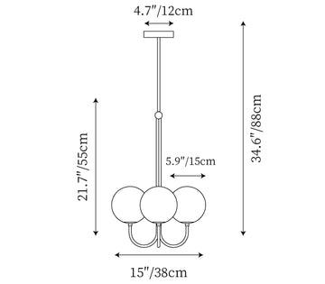 Angle Chandelier — Dimension drawings 3
