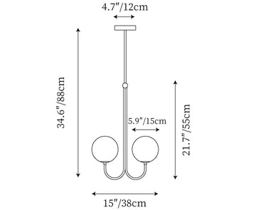 Angle Chandelier — Dimension drawings 2