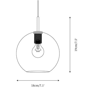 Armed Brass Pendant Lamp — Dimension drawings 1