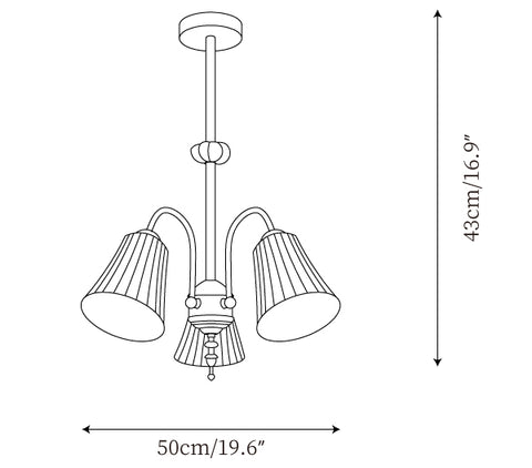 3 Testine L 19.6″ x H 16.9″ / L 50cm x H 43cm
