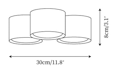 Lámpara de Techo Asher Combination — Planos de dimensiones 1