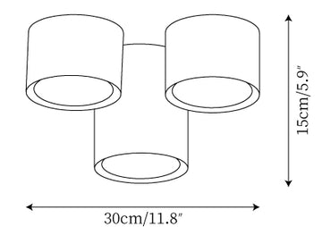 Lámpara de Techo Asher Combination — Planos de dimensiones 2