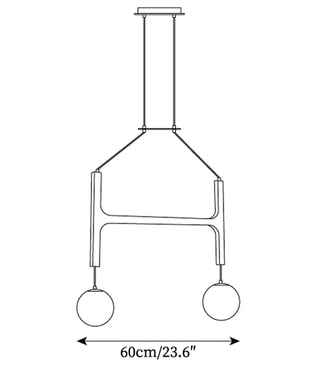 2 têtes Dia 60cm / ∅ 23,6″