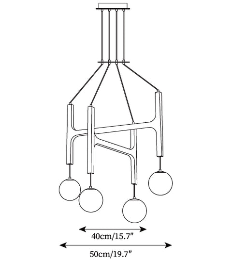 4 têtes Dia 40+50cm / ∅ 15,7+19,7″