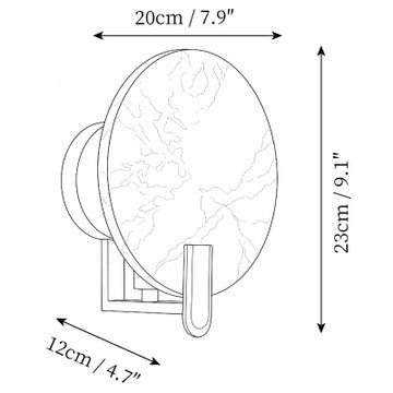 Atherton Alabaster Wall Sconce — Dimension drawings 1