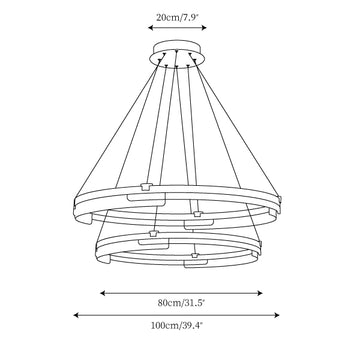 Aura Chandelier — Dimension drawings 1