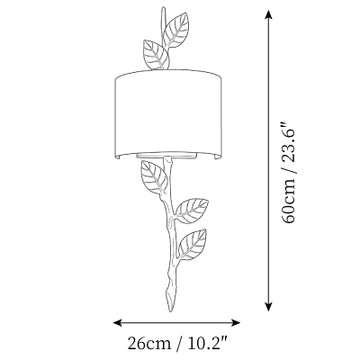 Auretta Leaf Wall Sconce — Dimension drawings 1