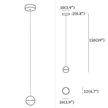 ثريات كريستال كروية — Dimension drawings 2