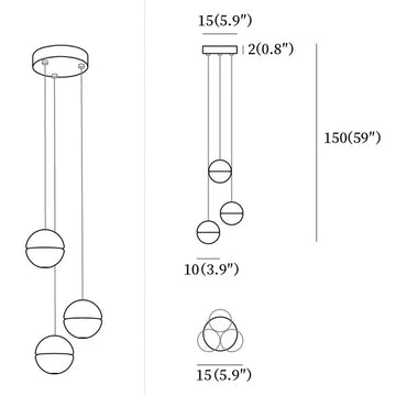 ثريات كريستال كروية — Dimension drawings 3