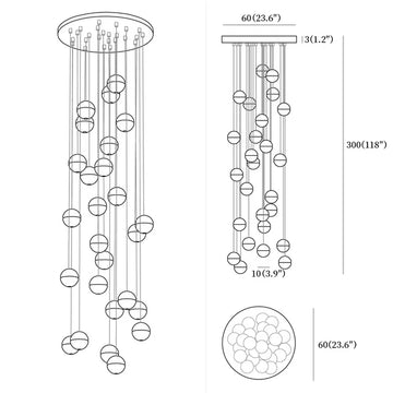 ثريات كريستال كروية — Dimension drawings 11