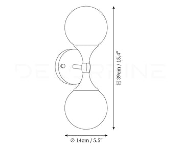 Balls Delly Wall Lamp — Dimension drawings 1