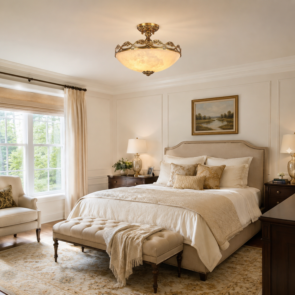 Basset Alabaster Flush Mount Ceiling Light – detail 2
