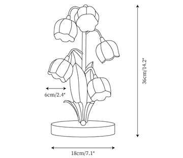 Lampada da Tavolo Bell Orchid — Disegni dimensionali 1
