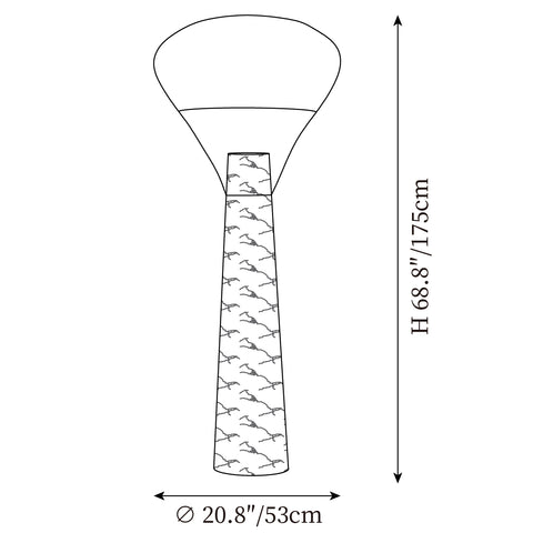 ∅ 20,8″ x H 68,8″ / Dia 53cm x H 175cm
