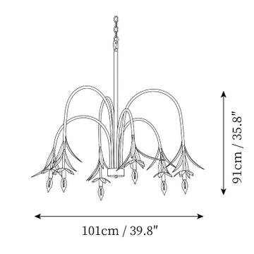 Lustre Bellerose Gilded Floral — Plans de dimensions 1