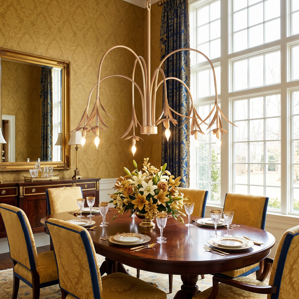 Bellerose Gilded Floral Chandelier – detail 2