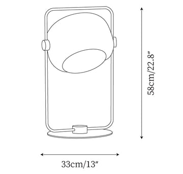 Lampe de Table Galet Noire — Plans de dimensions 1