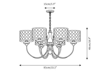 Black Polka Dots Chandelier — Dimension drawings 2