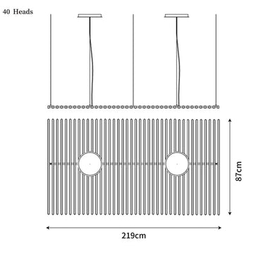 Black Rhythm Collection Chandeliers — Dimension drawings 14