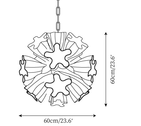 19 têtes ∅ 23,6″ x H 23,6″/ Dia 60cm x H 60cm