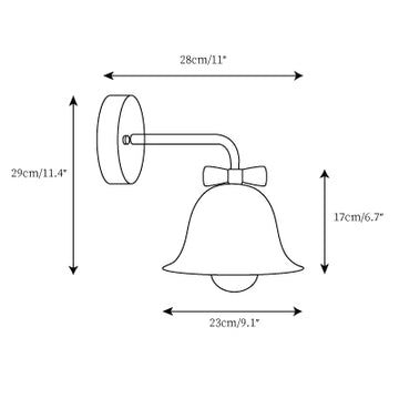Bow Bell Wall Lamp — Dimension drawings 1