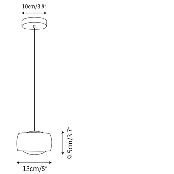 Brass Drum Up-Down Pendant Light — Dimension drawings 1