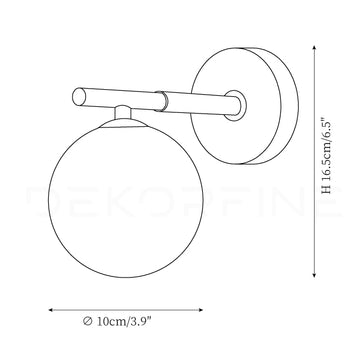 Brass Global Wall Lamp — Dimension drawings 1