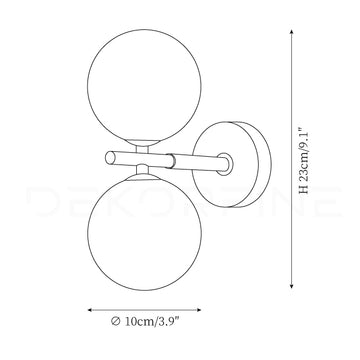 Brass Global Wall Lamp — Dimension drawings 2