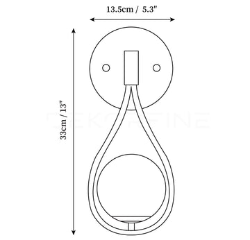 Brass Vanity Wall Lamp — Dimension drawings 1