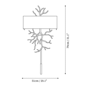 Applique Branche Laiton — Plans de dimensions 2