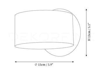 Brass Drum Wall Lamp — Dimension drawings 1